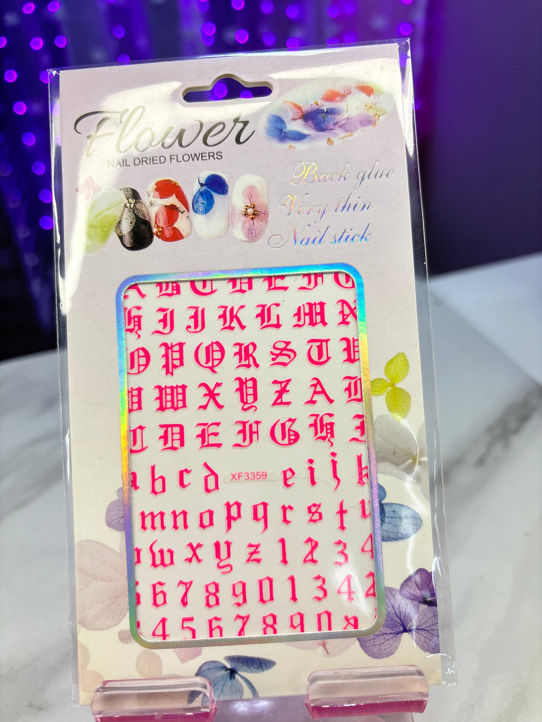 PINK OLD ENGLISH AND NUMBER STICKER