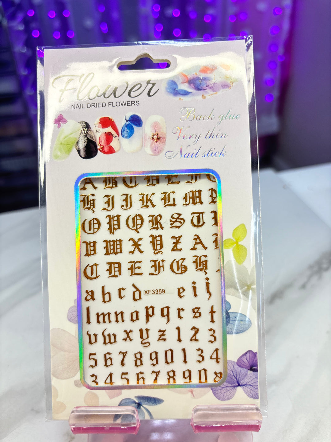 GOLD OLD ENGLISH AND NUMBER STICKER
