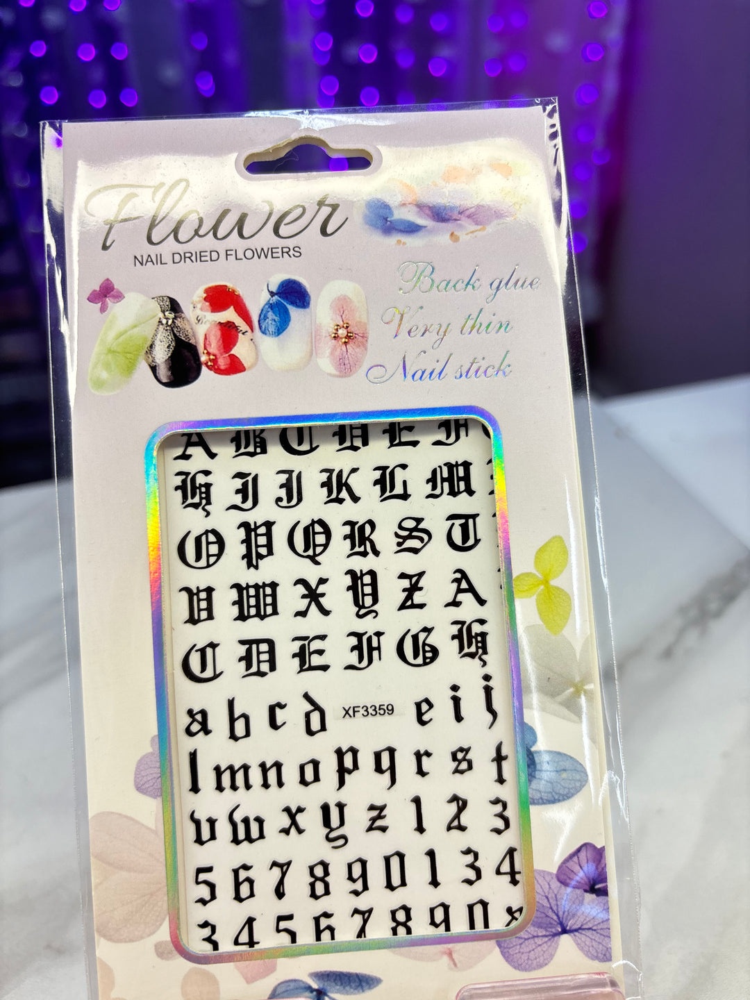 BLACK OLD ENGLISH AND NUMBER STICKER
