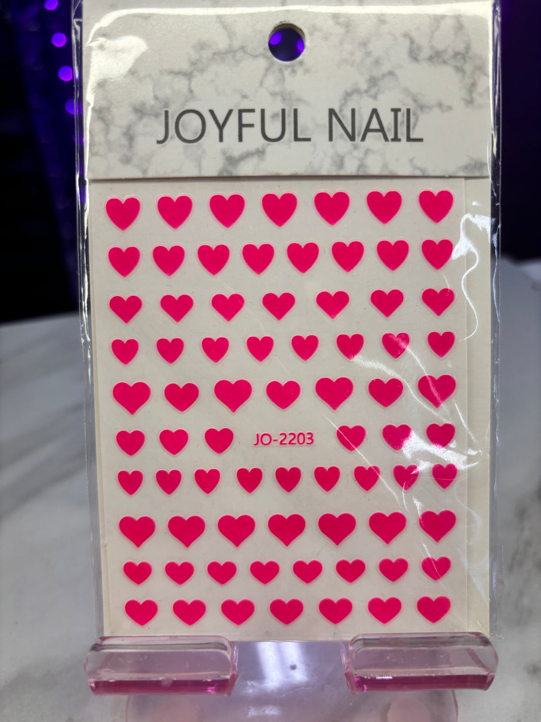 PINK HEART NAIL STICKER