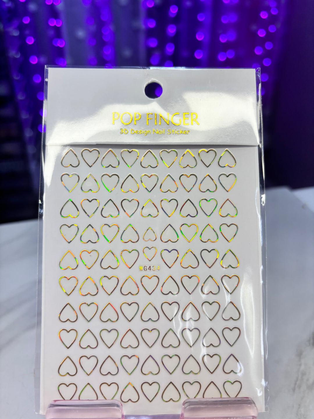 GOLD HEART NAIL STICKER