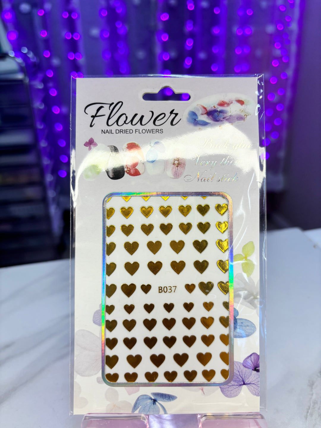 GOLD HEART NAIL STICKER