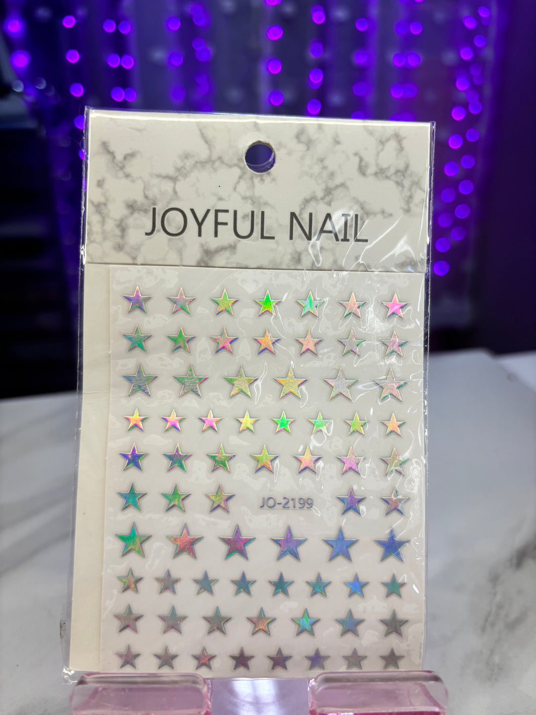 HOLOGRAPHIC SILVER STAR STICKER