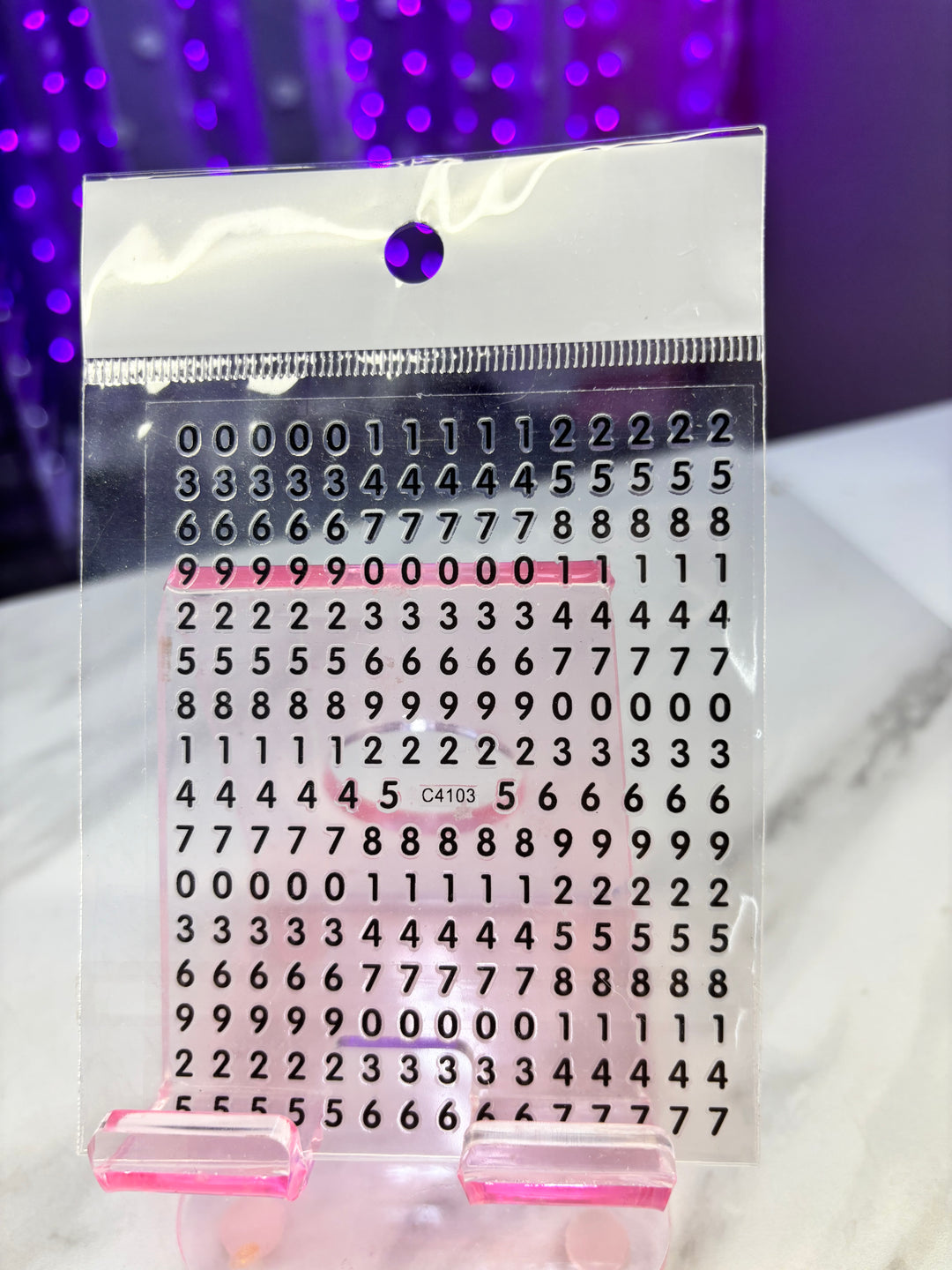 BLACK NUMBER NAIL STICKER
