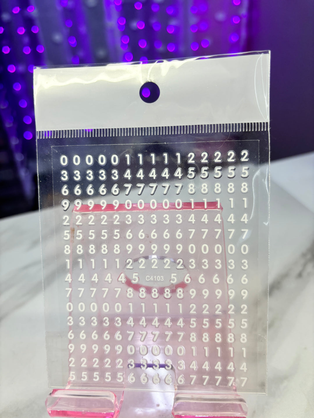 WHITE NUMBER NAIL STICKER