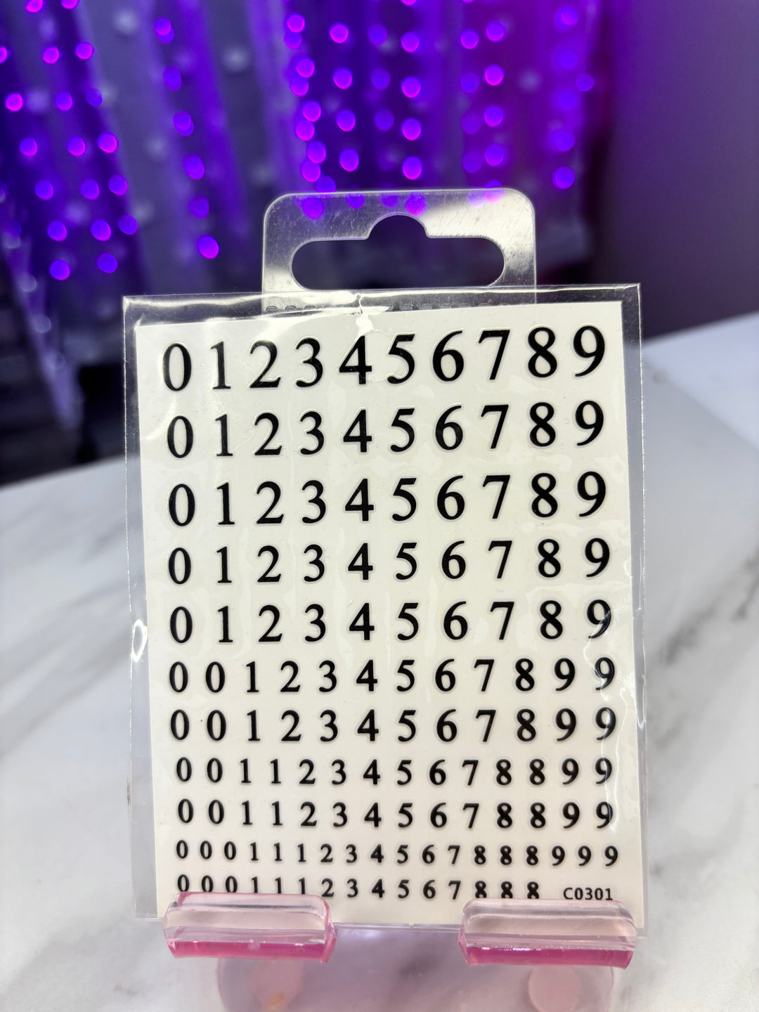 BLACK NUMBER NAIL STICKER