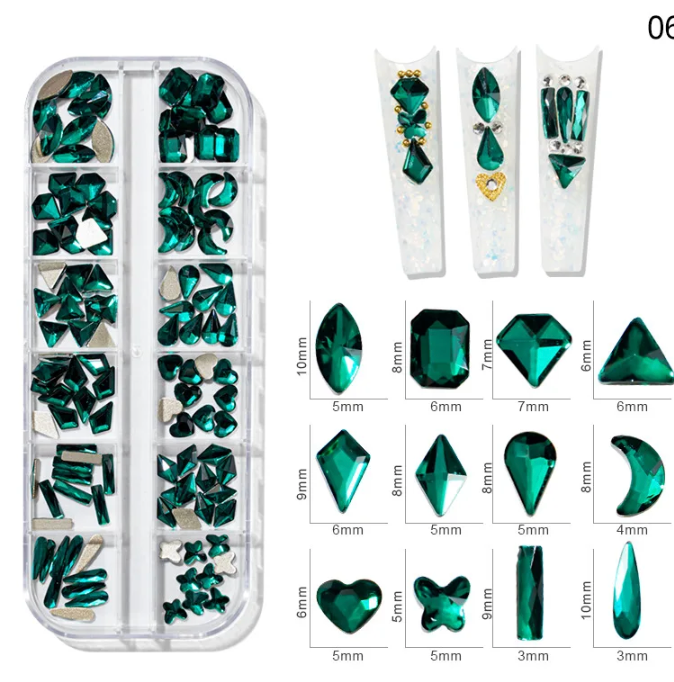 MIXED CRYSTAL SHAPE BOX ( RHINESTONE )