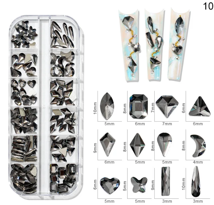 MIXED CRYSTAL SHAPE BOX ( RHINESTONE )