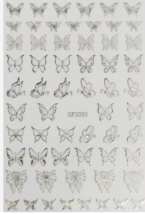 SILVER BUTTERFLY STICKER