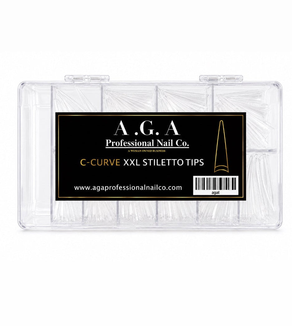 A.G.A C CURVE XXL STILETTO HALF COVER TIPS