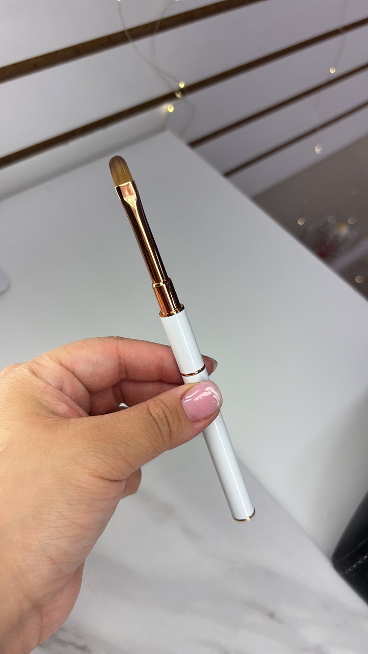 DOUBLE ENDED WHITE GEL BRUSH + SPATULA