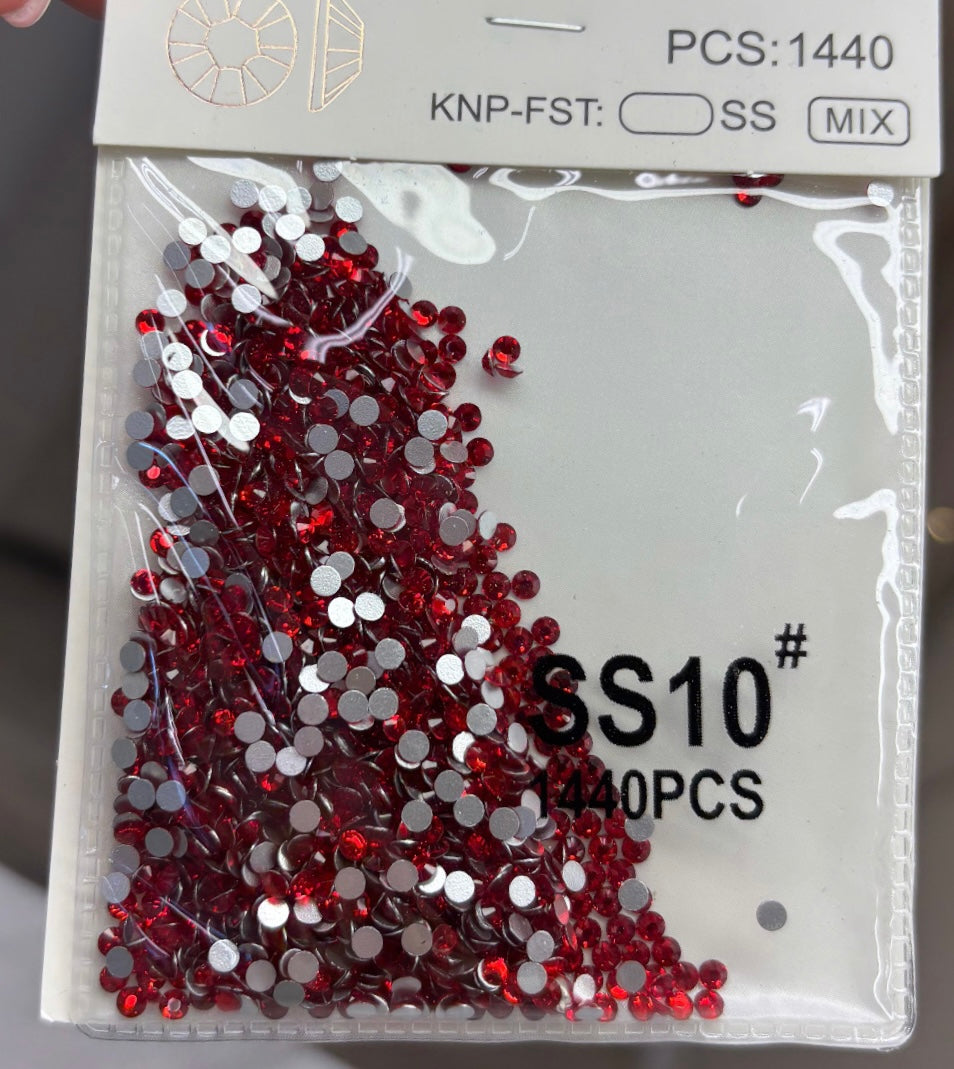 RED 1440 pcs rhinestone SIZE 10