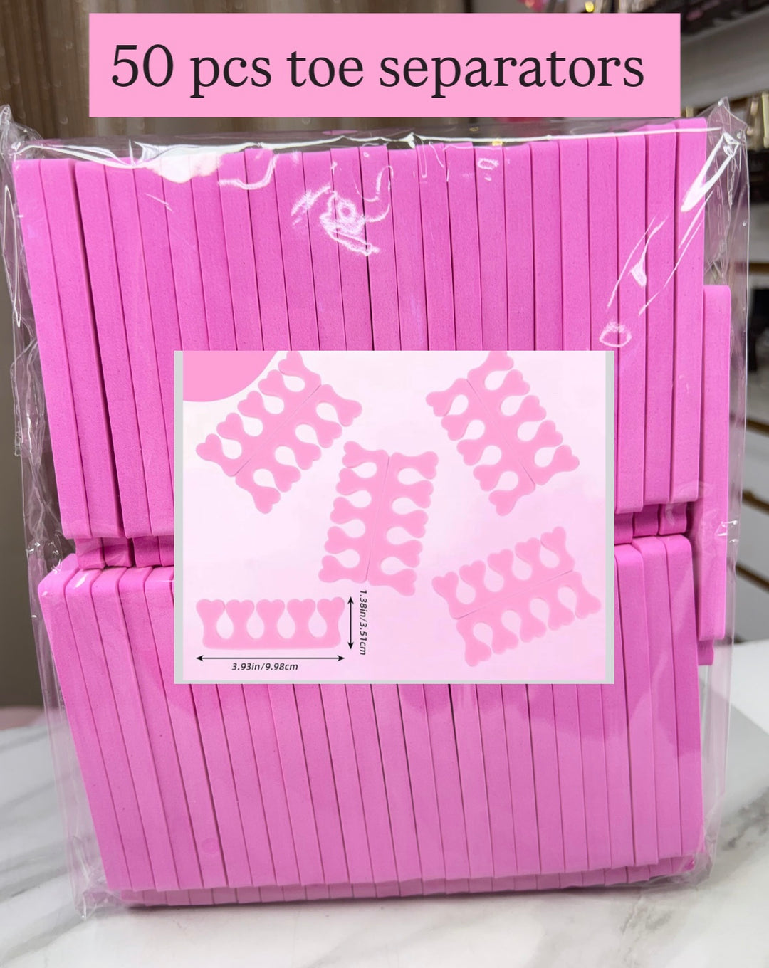Pink toe separators 50 pairs