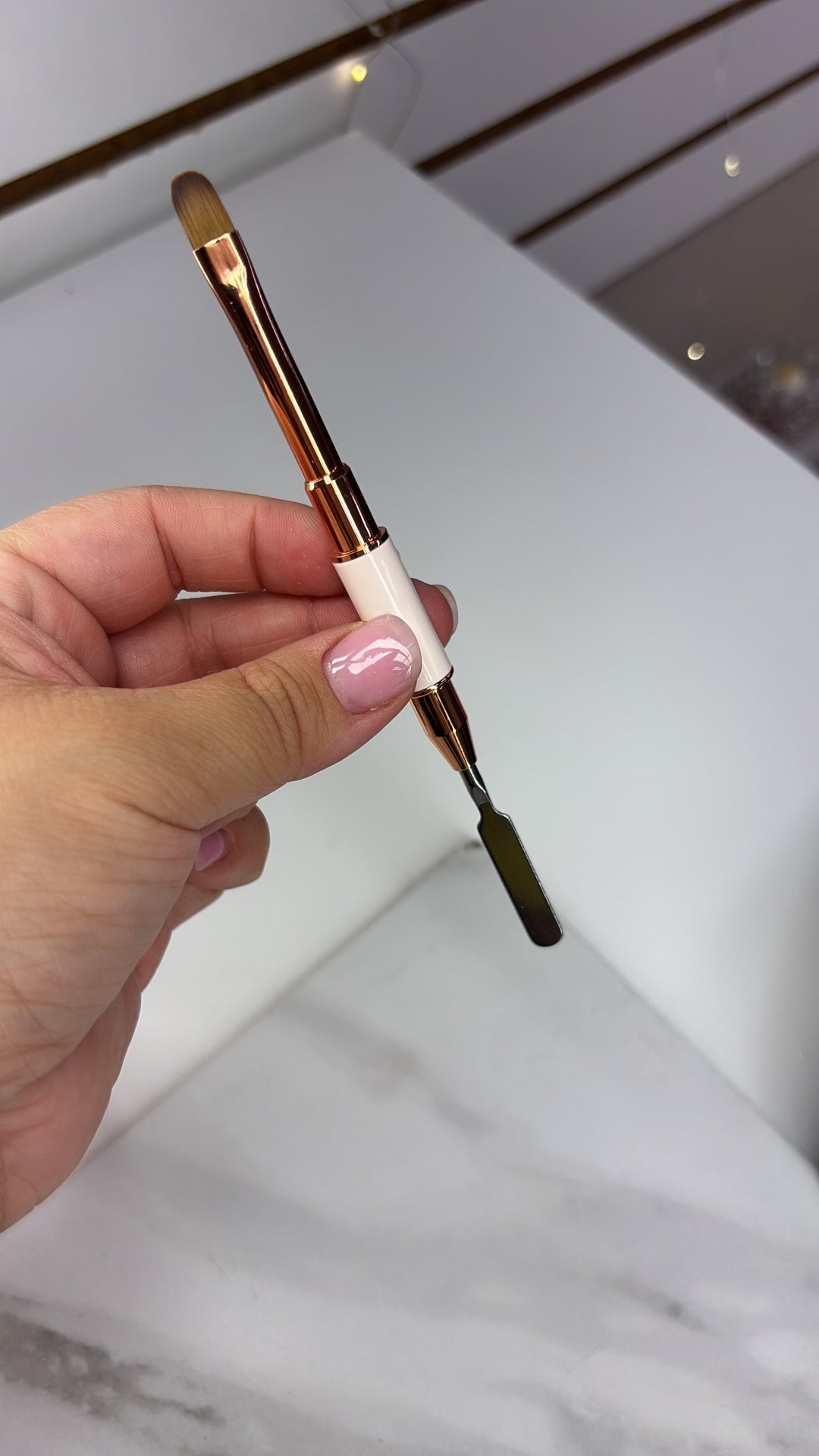 DOUBLE ENDED ROSE GEL BRUSH + SPATULA