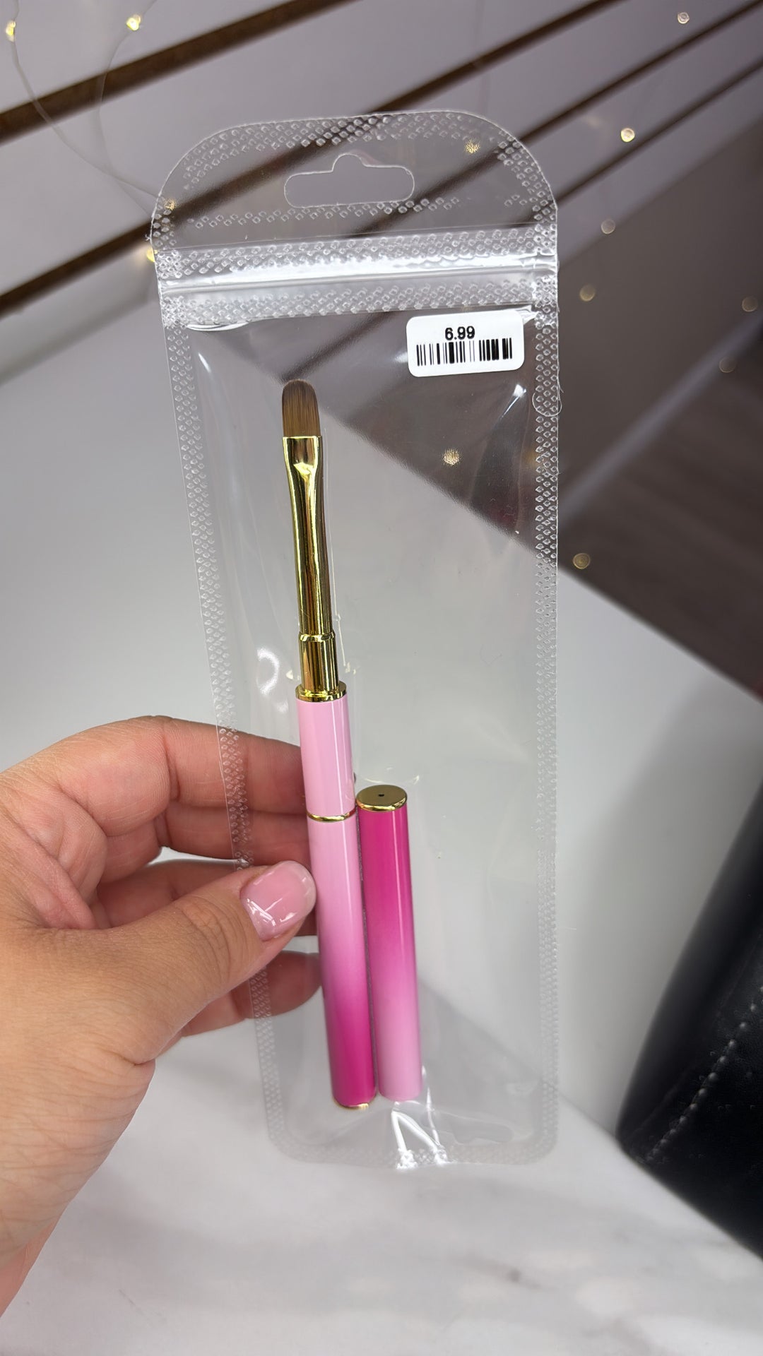 DOUBLE ENDED PINK AND GOLD GEL BRUSH + SPATUALA