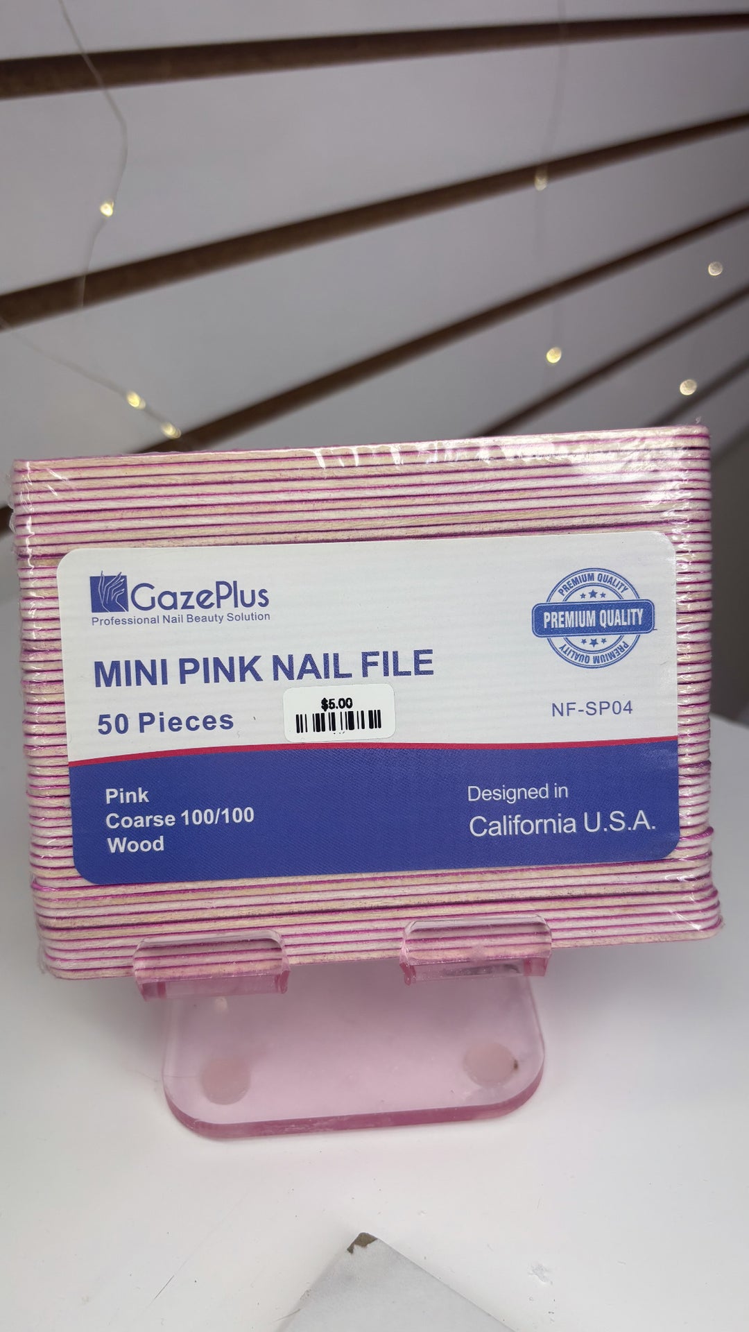 GAZE PLUS 100/100 PINK MINI NAIL FILE