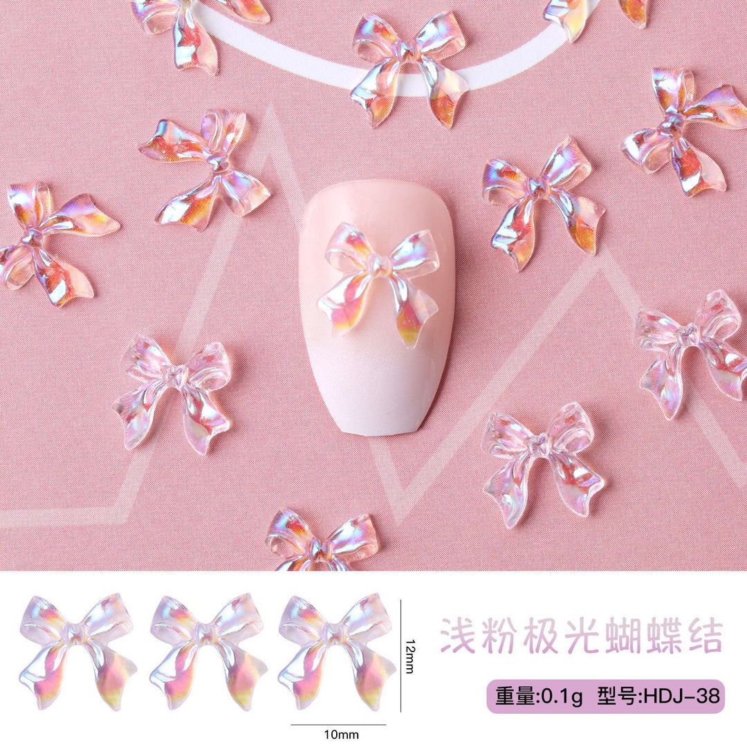 CLEAR PLASTIC BOW CHARM