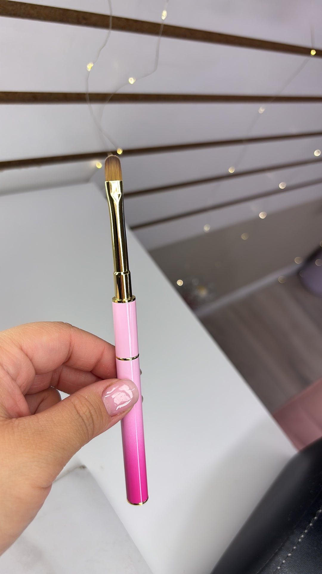 DOUBLE ENDED PINK AND GOLD GEL BRUSH + SPATUALA