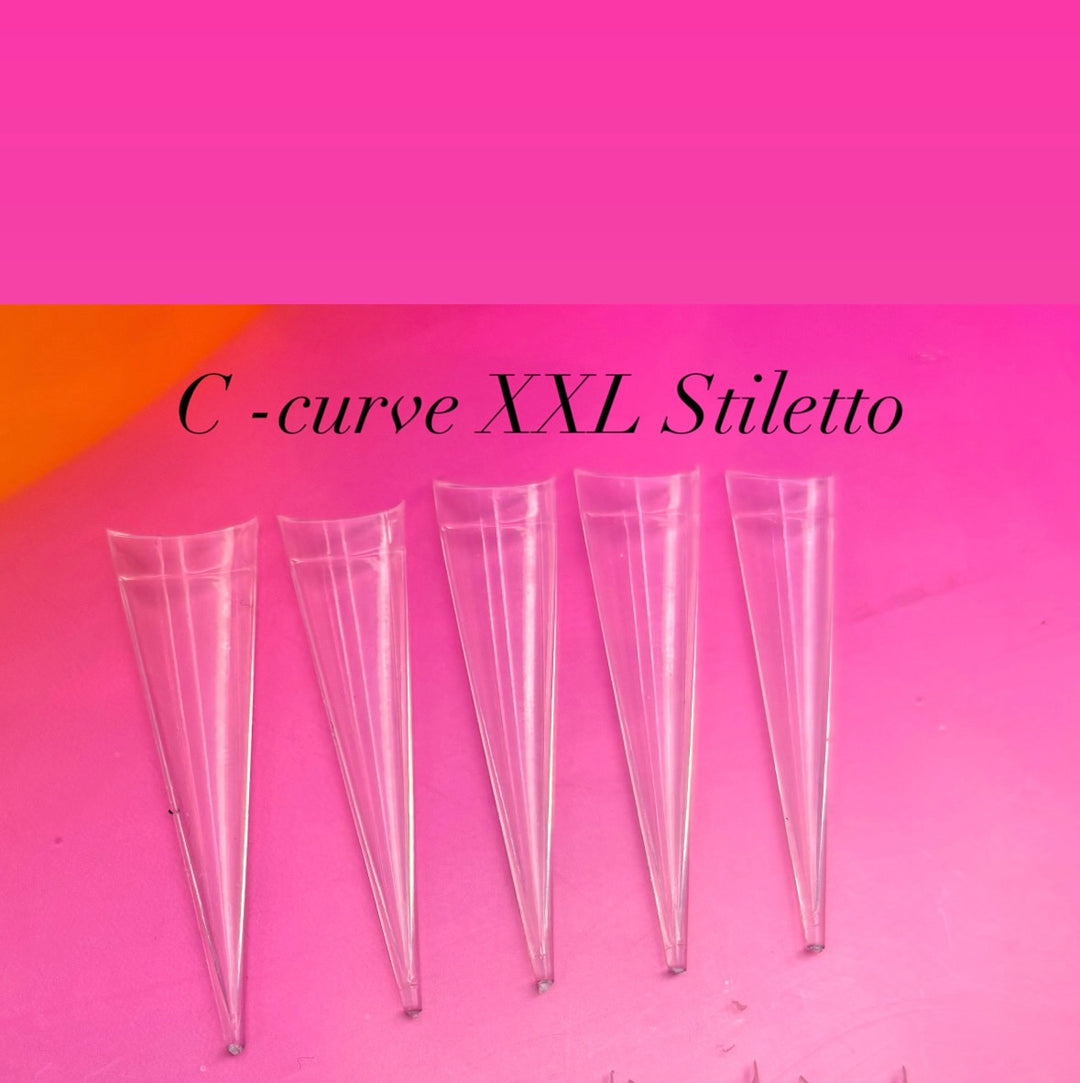 A.G.A C CURVE XXL STILETTO HALF COVER TIPS