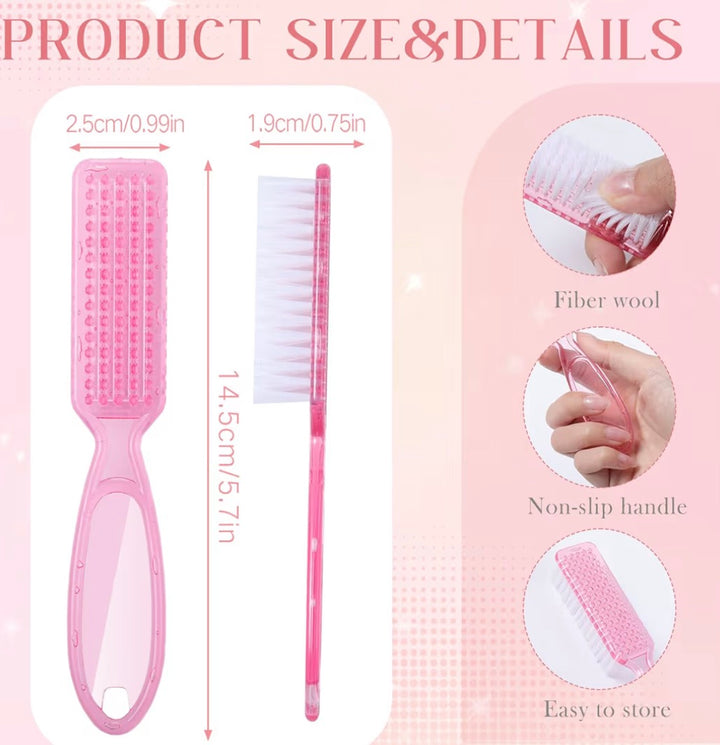 12 pack clear pink manicure brush