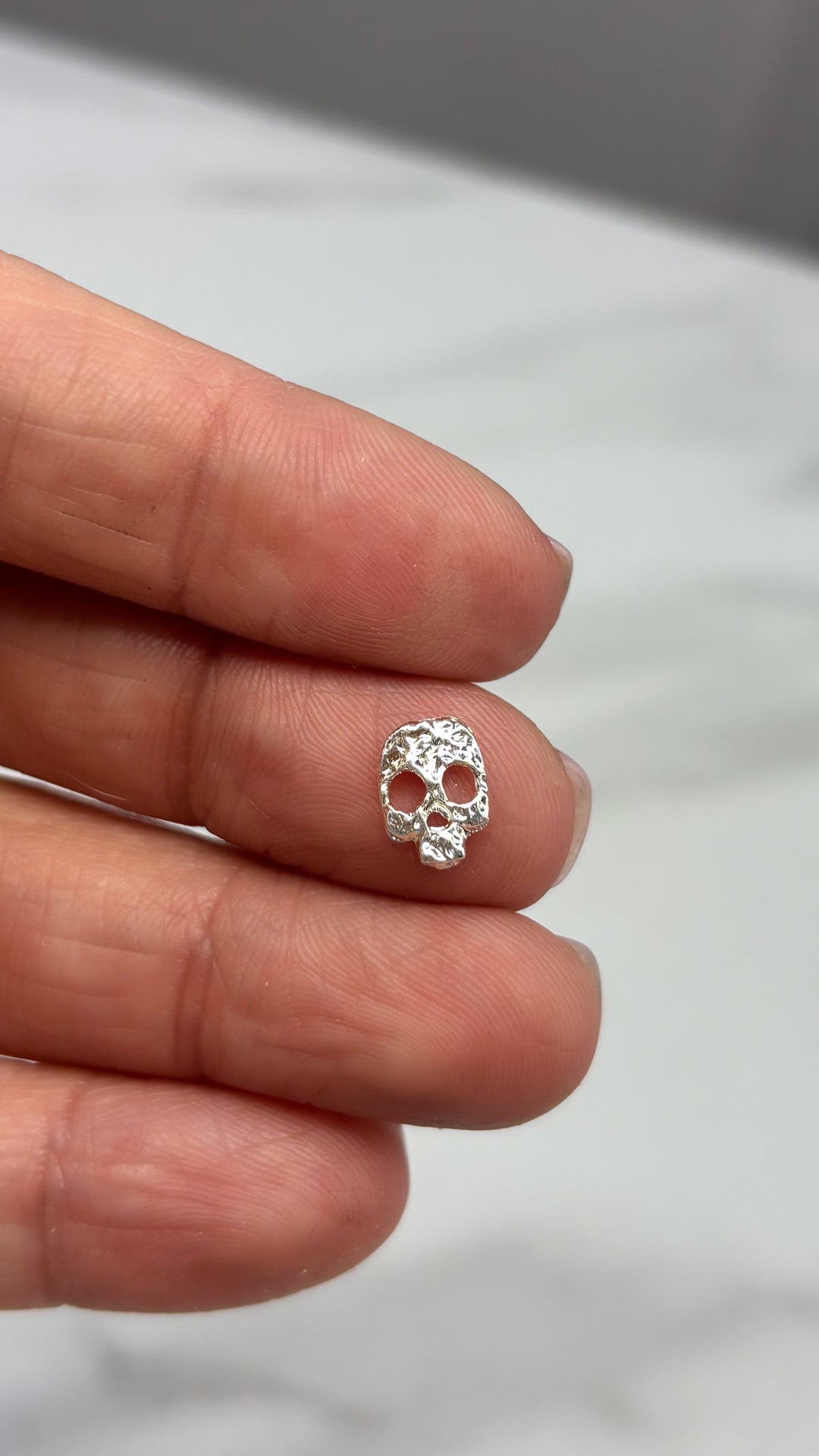 Silver scull Halloween nail charm