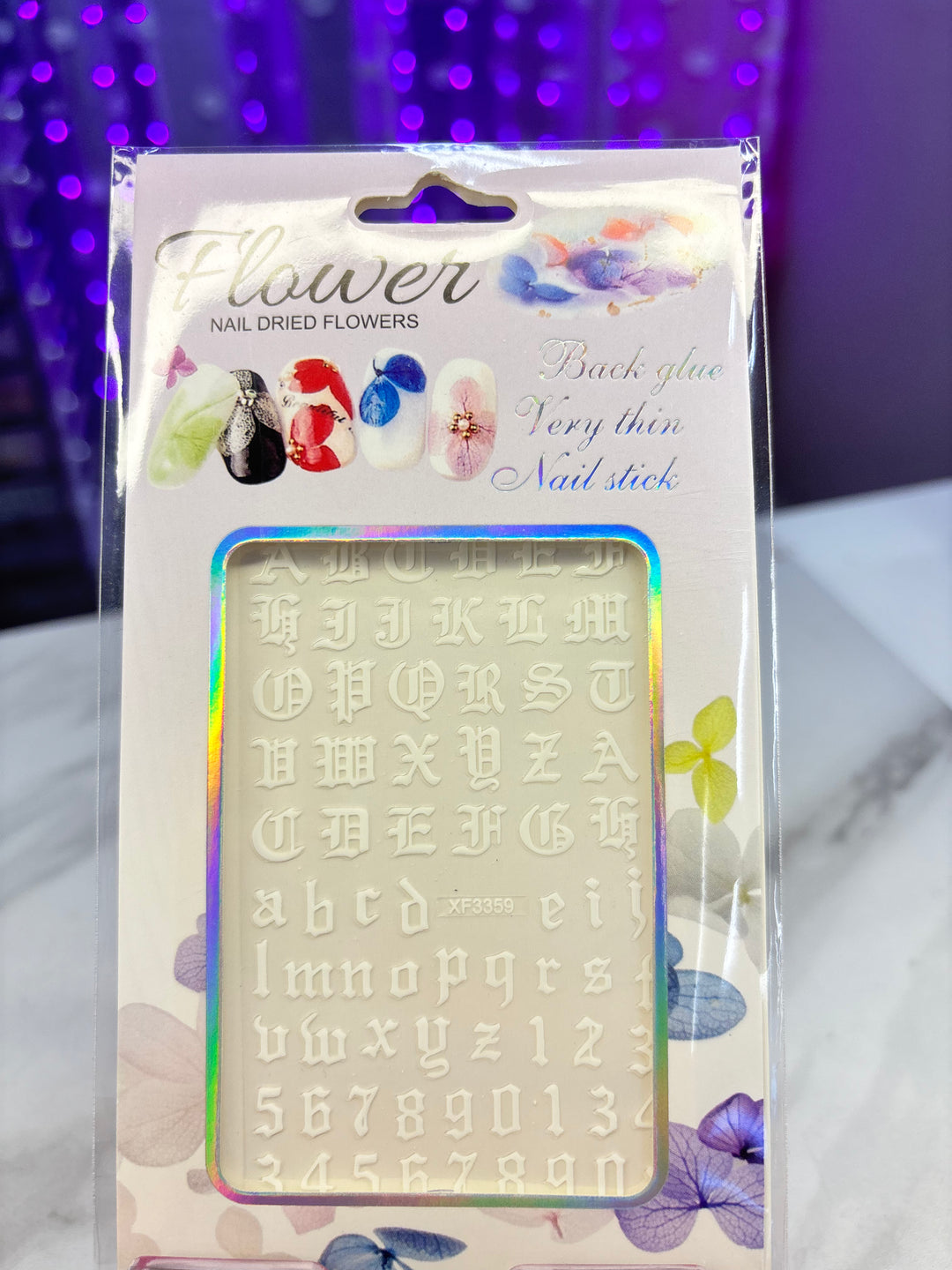 WHITE OLD ENGLISH AND LETTER  STICKER