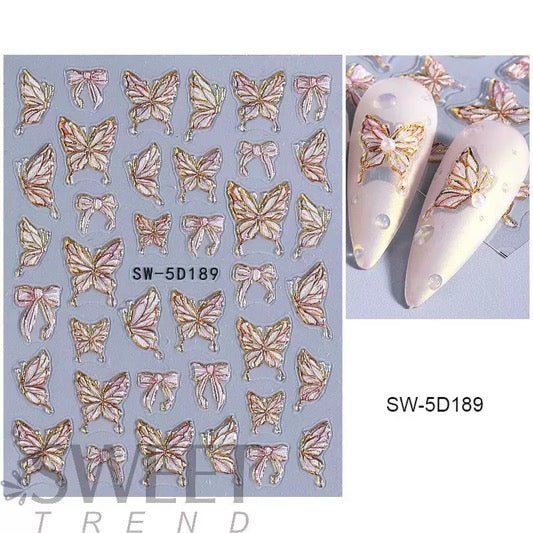 GOLD OUTLINED BUTTERFLY STICKER
