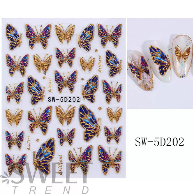 GOLD BUTTERFLY NAIL STICKER