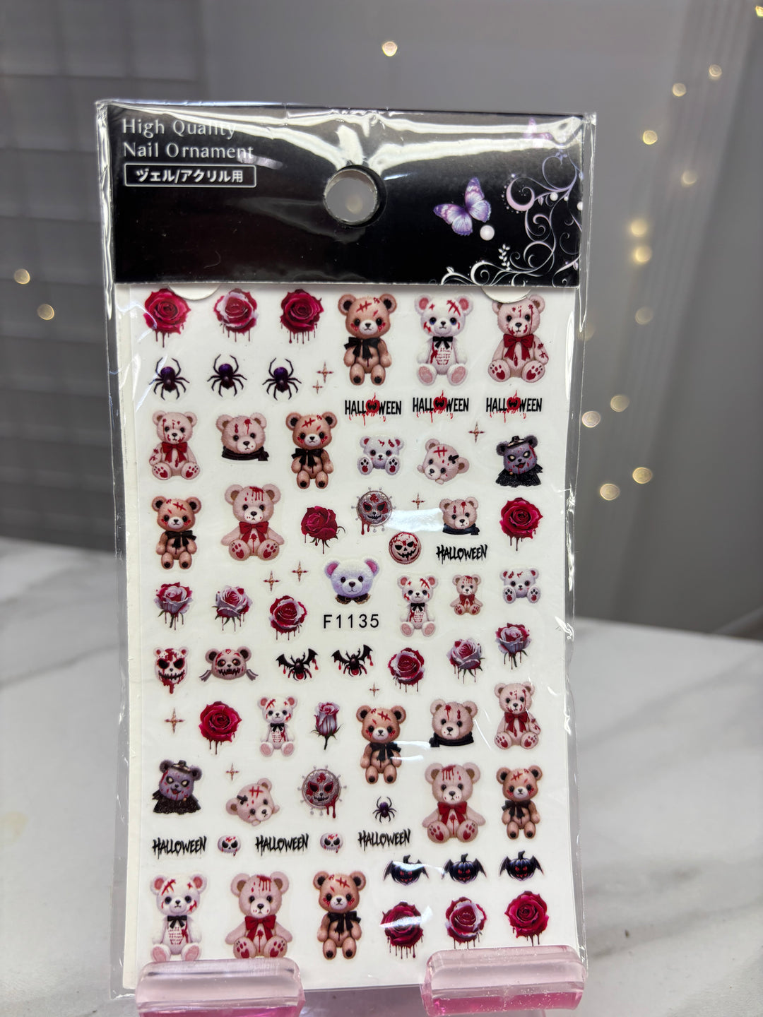 BLOODY BEAR HALLOWEEN NAIL STICKER