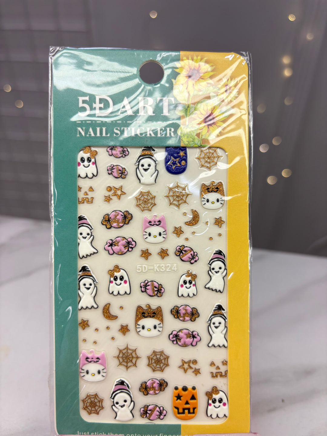 GHOST AND KITTY HALLOWEEN NAIL STICKER