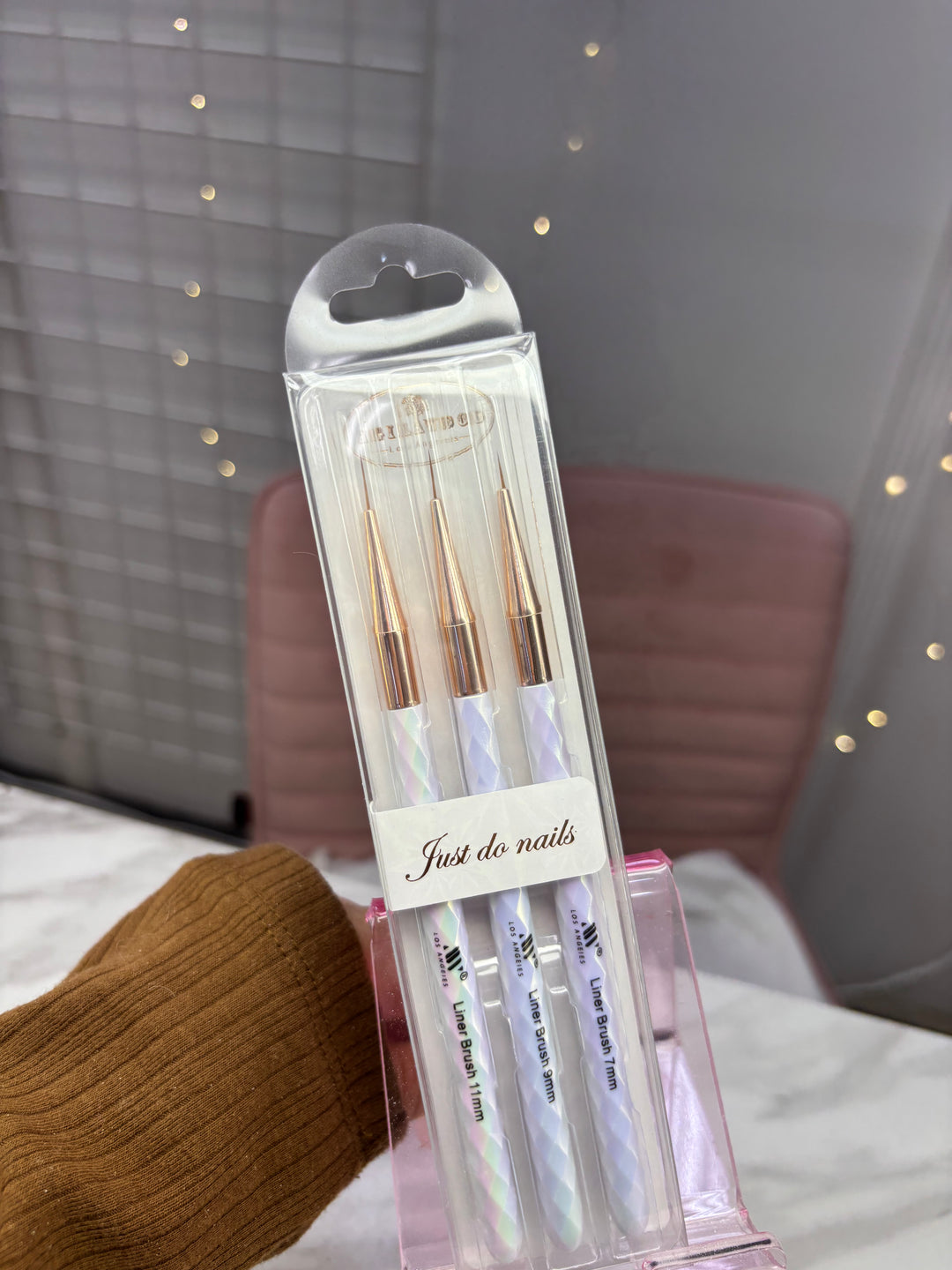 3 pc art liner brush opal white set