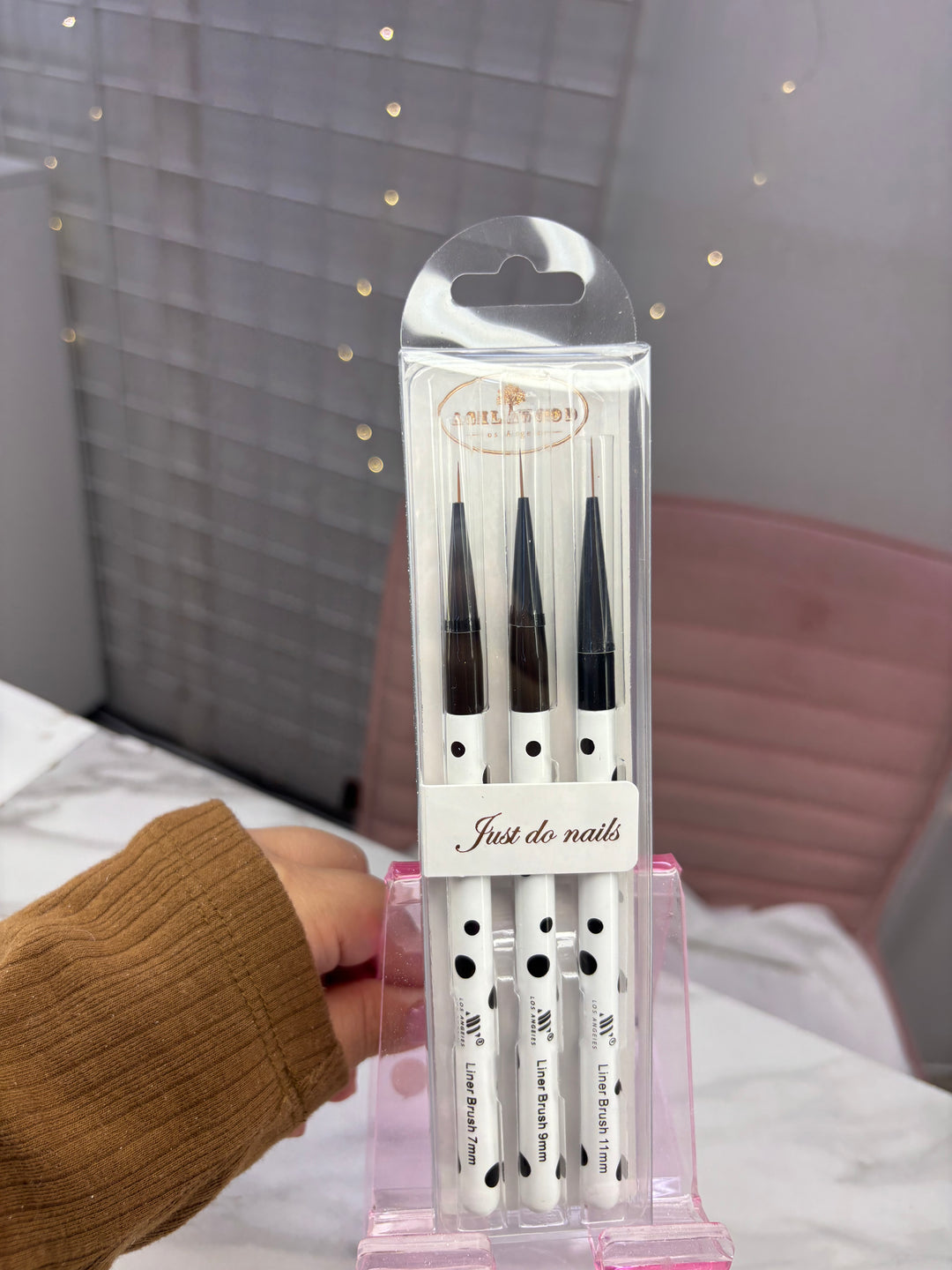 3 pc black and white polkadot art set