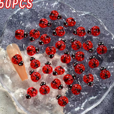 LADY BUG NAIL CHARM ( 50 PCS )