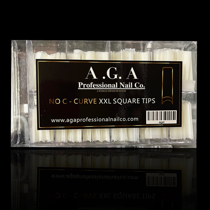 A.G.A NO C CURVE 2XL SQUARE TIPS ( NATURAL )