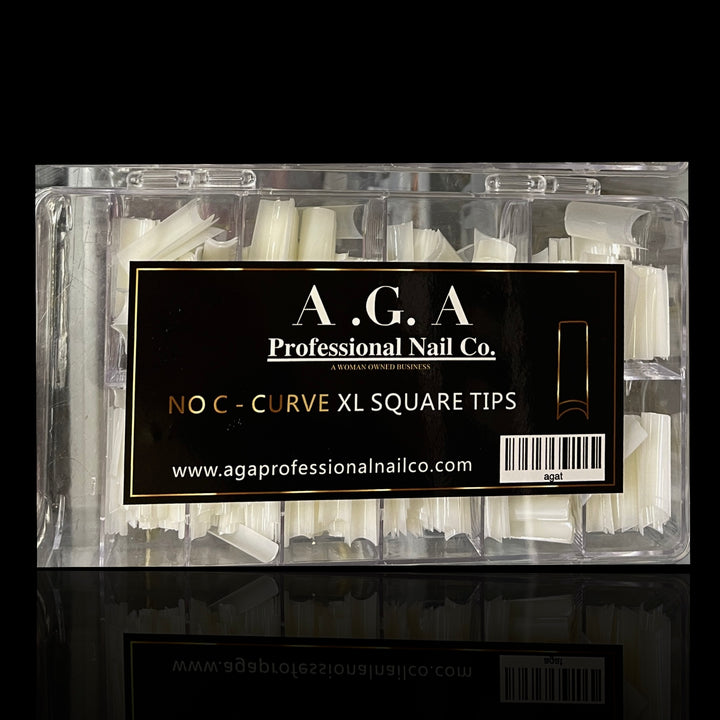 A.G.A NO C CURVE XL SQUARE TIPS ( NATURAL )