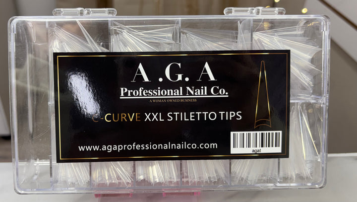 A.G.A C CURVE XXL STILETTO HALF COVER TIPS