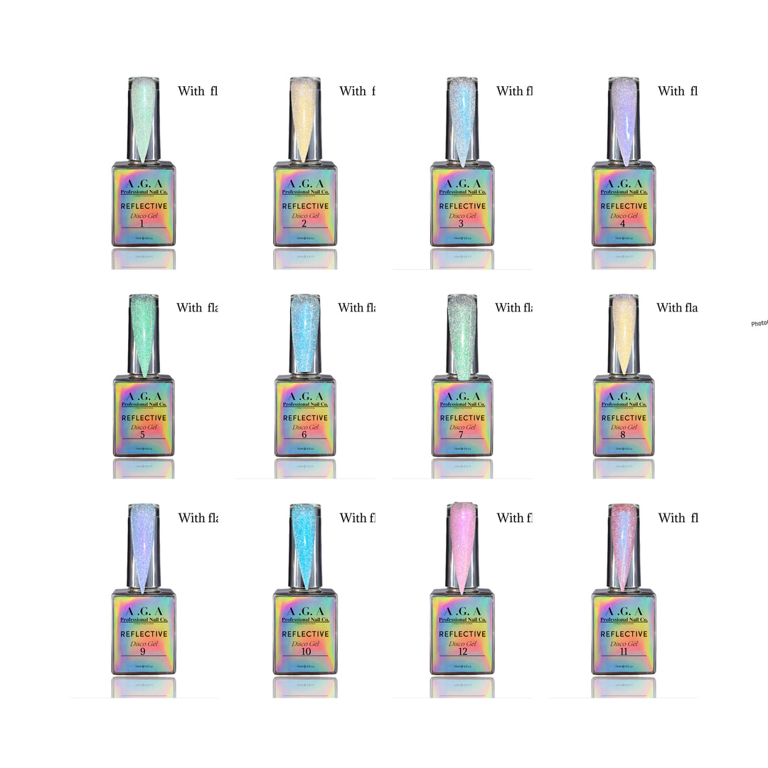 A.G.A REFLECTICE DISCO GEL 12 PC COLLECTION