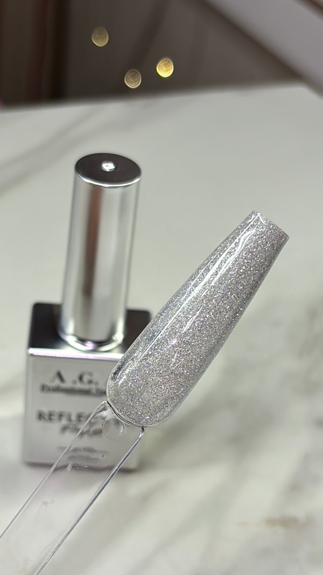 A.G.A SILVER REFLECTIVE GLITTER GEL POLISH