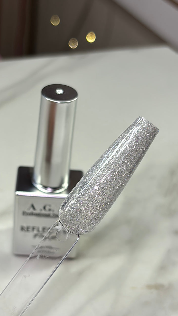 A.G.A SILVER REFLECTIVE GLITTER GEL POLISH