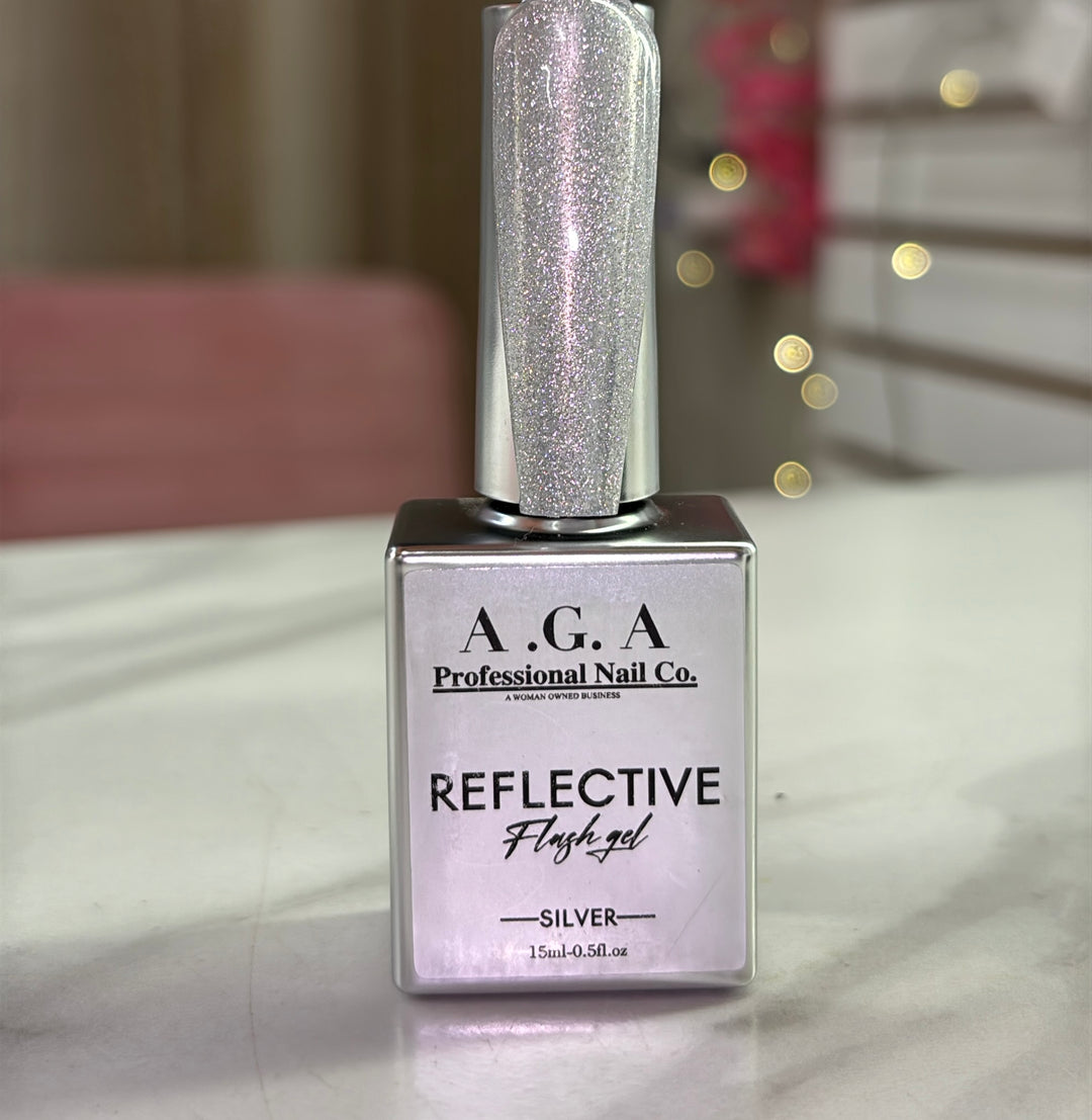 A.G.A SILVER REFLECTIVE GLITTER GEL POLISH