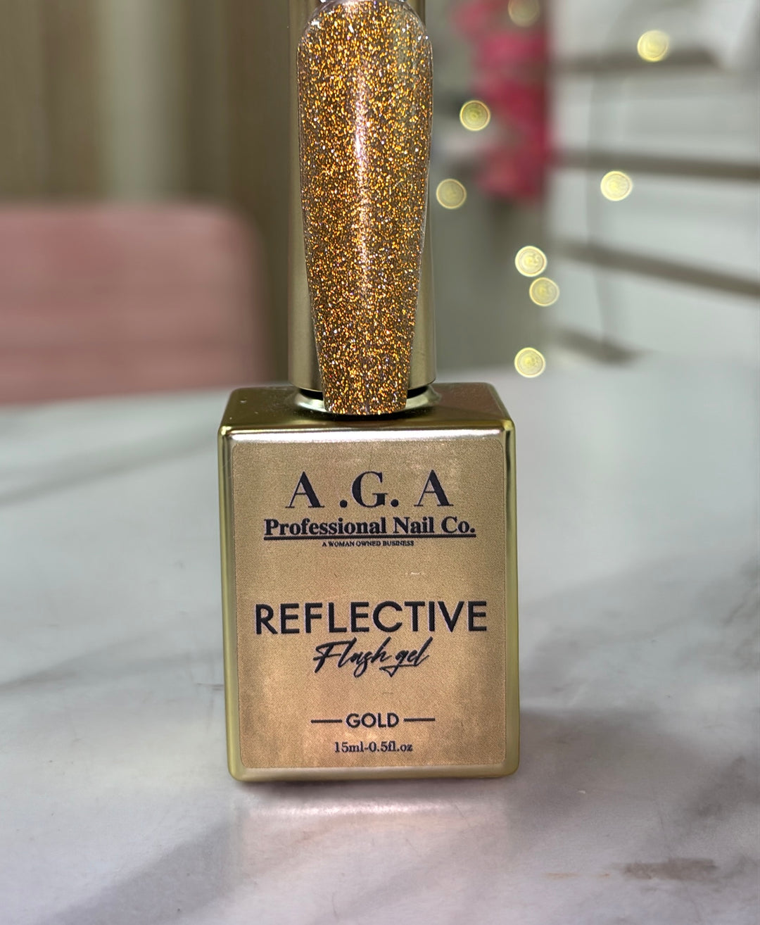 A.G.A GOLD  REFLECTIVE GLITTER GEL POLISH