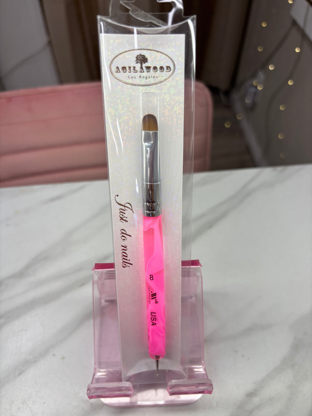 size 8 marble clean up french brush pink