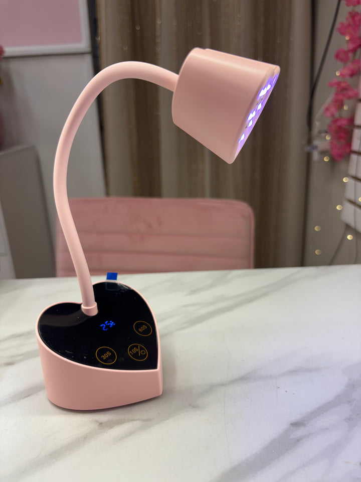 HEART SHAPE FLASH CURE LED LAMP WITH TIMER RECHARGABLE