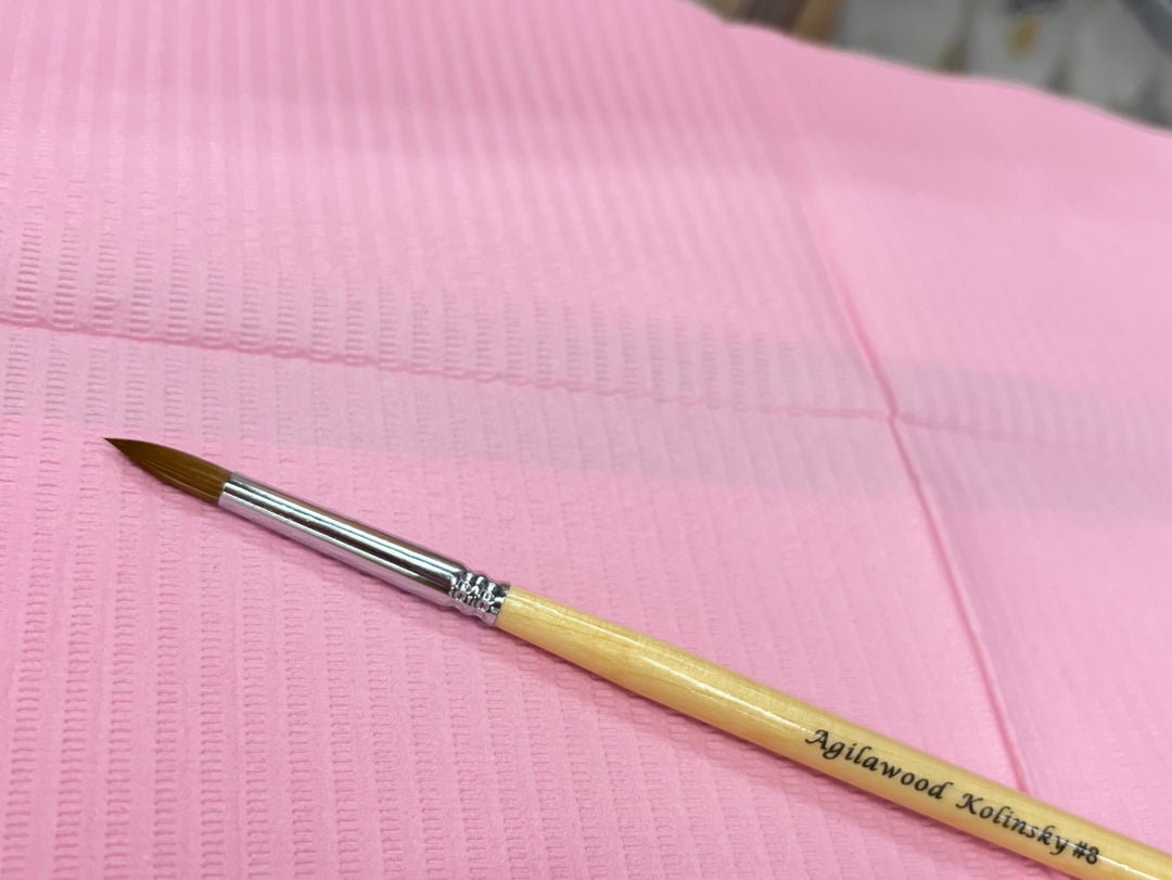 AGILAWOOD KOLINSKY  SIZE 8 ( BEGINNER NAIL BRUSH )