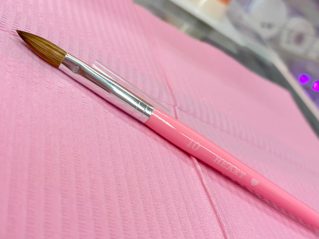 SIZE 10 PINK HEART KOLINSKY NAIL BRUSH