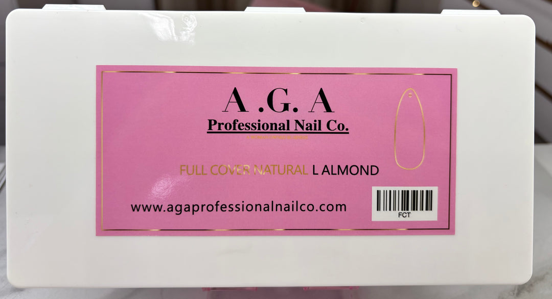 A.G.A FULL COVER NATURAL ALMOND LONG TIPS
