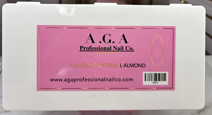 A.G.A FULL COVER NATURAL ALMOND LONG TIPS