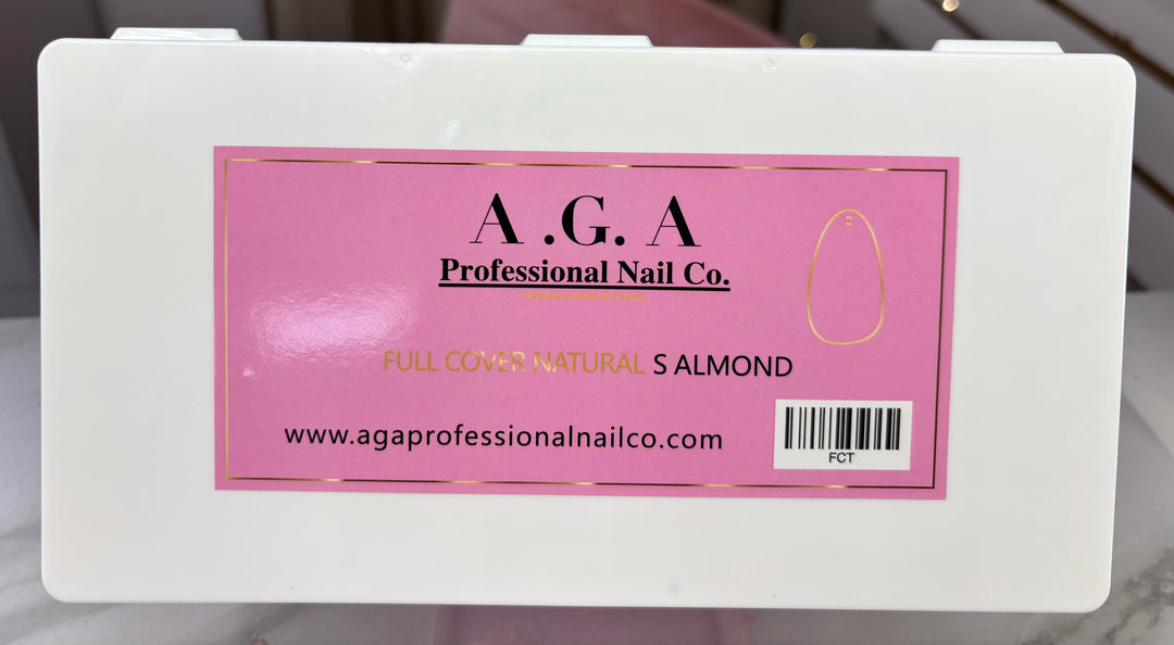 A.G.A FULL COVER NATURAL ALMOND SHORT TIPS