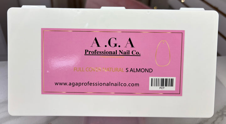 A.G.A FULL COVER NATURAL ALMOND SHORT TIPS