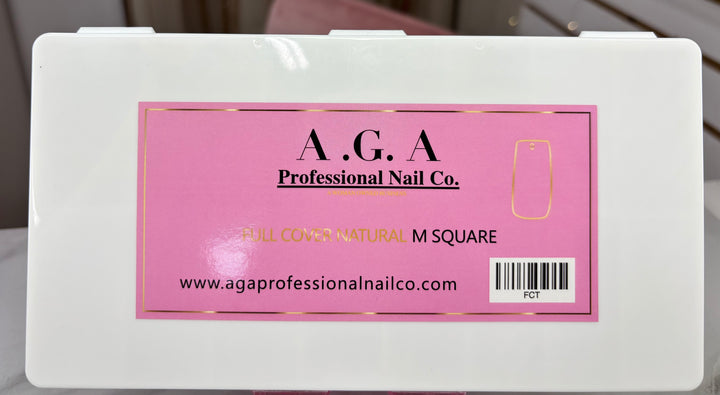 A.G.A FULL COVER NATURAL SQUARE MEDIUM  TIPS
